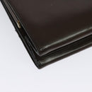 CHANEL Chain Hand Bag Leather Brown gold CC Auth bs29274-17