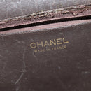 CHANEL Chain Hand Bag Leather Brown gold CC Auth bs29274-10