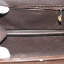 CHANEL Chain Hand Bag Leather Brown gold CC Auth bs29274-11
