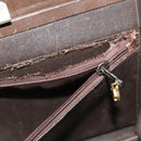 CHANEL Chain Hand Bag Leather Brown gold CC Auth bs29274-12