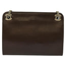 CHANEL Chain Hand Bag Leather Brown gold CC Auth bs29274-2