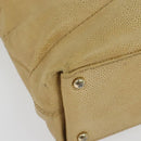 CHANEL Tote Bag Caviar Skin Beige Gold CC Auth bs29277-10
