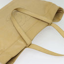 CHANEL Tote Bag Caviar Skin Beige Gold CC Auth bs29277-6