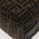 FENDI Zucca Canvas Vanity Pouch Black Brown Silver Auth bs29279-8
