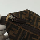 FENDI Zucca Canvas Vanity Pouch Black Brown Silver Auth bs29279-9