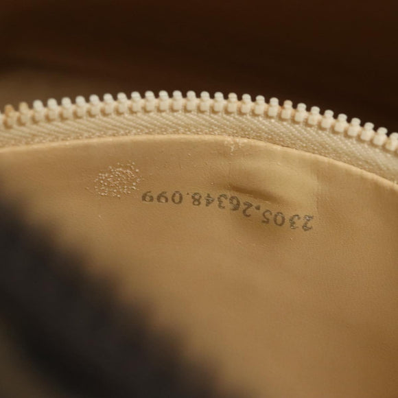 FENDI Zucca Canvas Vanity Pouch Black Brown Silver Auth bs29279