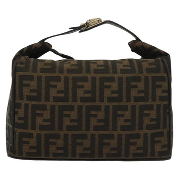 FENDI Zucca Canvas Vanity Pouch Black Brown Silver Auth bs29279 - 0