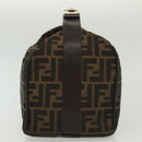 FENDI Zucca Canvas Vanity Pouch Black Brown Silver Auth bs29279-3
