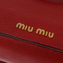 Miu Miu Hand Bag Leather Red Gold Auth bs29282-18
