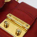 Miu Miu Hand Bag Leather Red Gold Auth bs29282-19