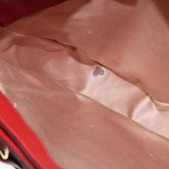 Miu Miu Hand Bag Leather Red Gold Auth bs29282