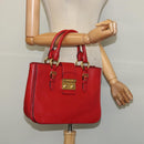 Miu Miu Hand Bag Leather Red Gold Auth bs29282-27