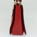 Miu Miu Hand Bag Leather Red Gold Auth bs29282-3