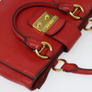 Miu Miu Hand Bag Leather Red Gold Auth bs29282-6