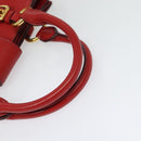 Miu Miu Hand Bag Leather Red Gold Auth bs29282-7