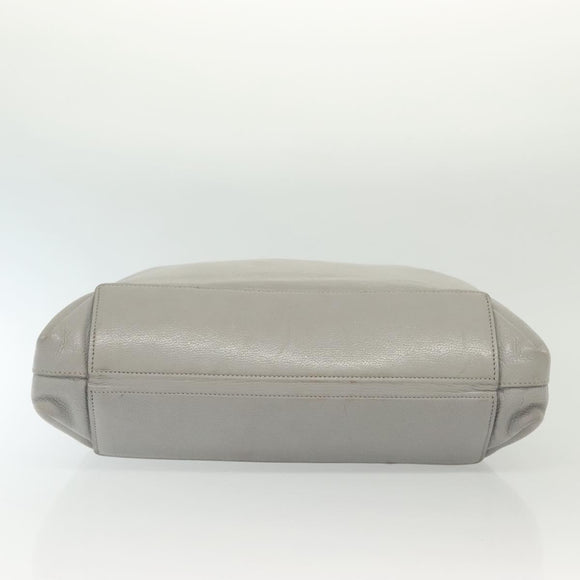 Miu Miu Tote Bag Leather Gray Gold Auth bs29284