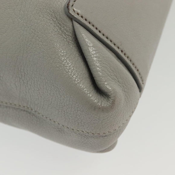 Miu Miu Tote Bag Leather Gray Gold Auth bs29284