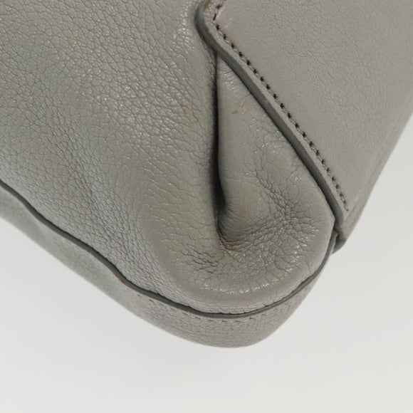 Miu Miu Tote Bag Leather Gray Gold Auth bs29284