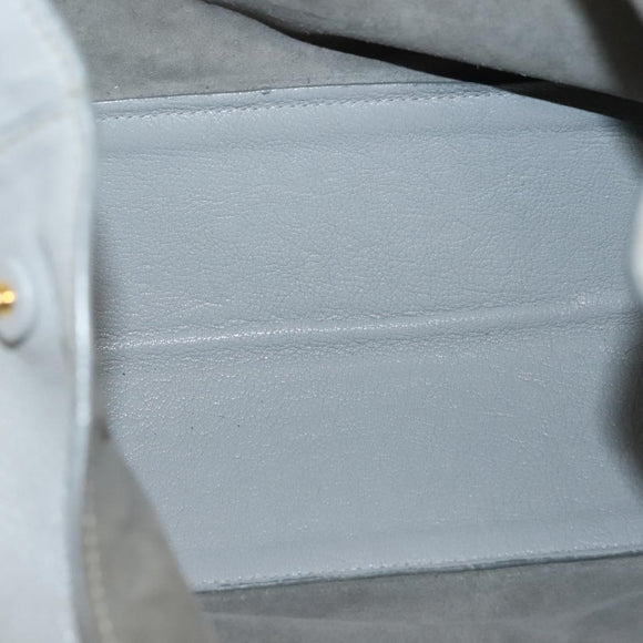 Miu Miu Tote Bag Leather Gray Gold Auth bs29284