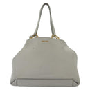 Miu Miu Tote Bag Leather Gray Gold Auth bs29284-13