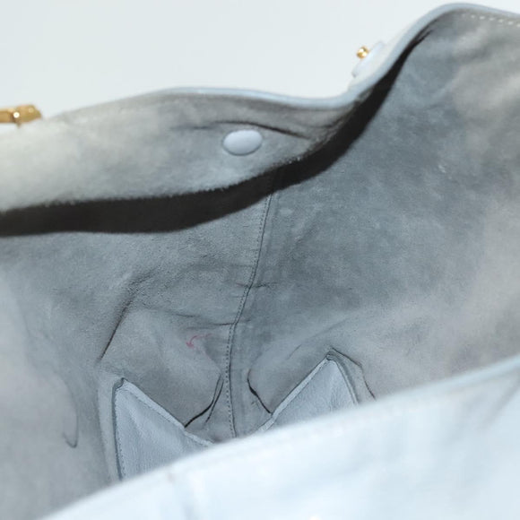 Miu Miu Tote Bag Leather Gray Gold Auth bs29284