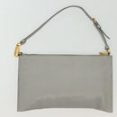 Miu Miu Tote Bag Leather Gray Gold Auth bs29284-24