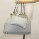 Miu Miu Tote Bag Leather Gray Gold Auth bs29284-26