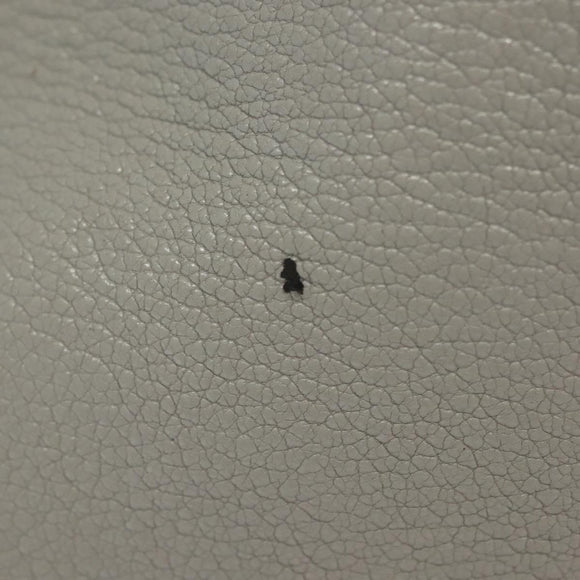 Miu Miu Tote Bag Leather Gray Gold Auth bs29284