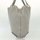 Miu Miu Tote Bag Leather Gray Gold Auth bs29284-5