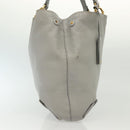Miu Miu Tote Bag Leather Gray Gold Auth bs29284-6