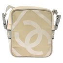 CHANEL Sports Shoulder Bag Nylon Beige Gray CC Auth bs29288-13