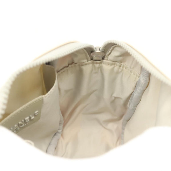 CHANEL Sports Shoulder Bag Nylon Beige Gray CC Auth bs29288