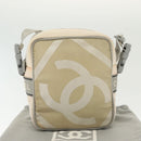 CHANEL Sports Shoulder Bag Nylon Beige Gray CC Auth bs29288-12