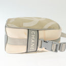 CHANEL Sports Shoulder Bag Nylon Beige Gray CC Auth bs29288-4