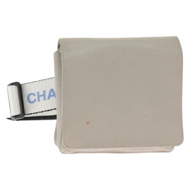 CHANEL Sports Boston Bag Nylon Black Gray CC Auth bs29290