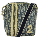 Christian Dior Trotter Canvas Shoulder Bag PVC Blue Silver Auth bs29296-1