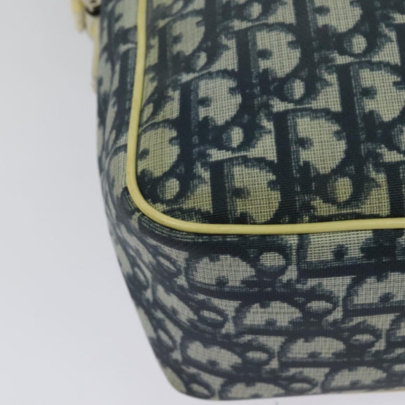Christian Dior Trotter Canvas Shoulder Bag PVC Blue Silver Auth bs29296