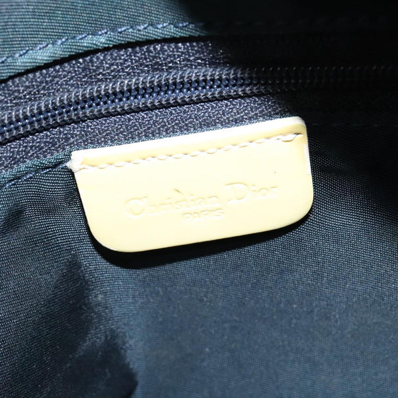 Christian Dior Trotter Canvas Shoulder Bag PVC Blue Silver Auth bs29296