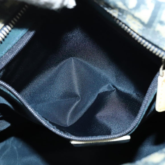 Christian Dior Trotter Canvas Shoulder Bag PVC Blue Silver Auth bs29296