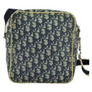 Christian Dior Trotter Canvas Shoulder Bag PVC Blue Silver Auth bs29296-2