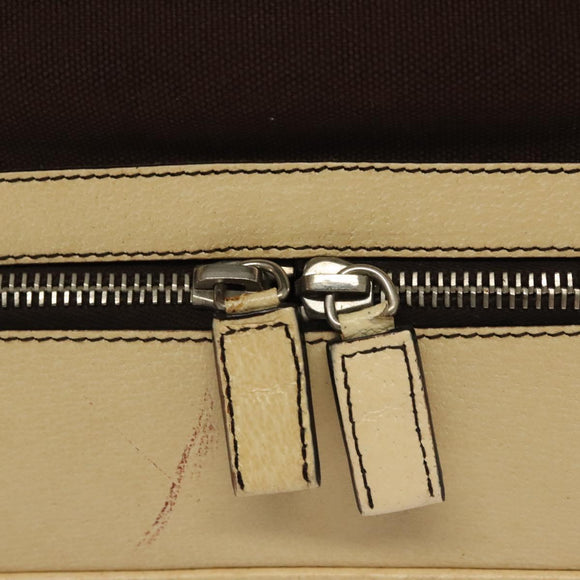 PRADA Hand Bag Canvas Leather Beige Brown Auth bs29303