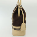 PRADA Hand Bag Canvas Leather Beige Brown Auth bs29303-4