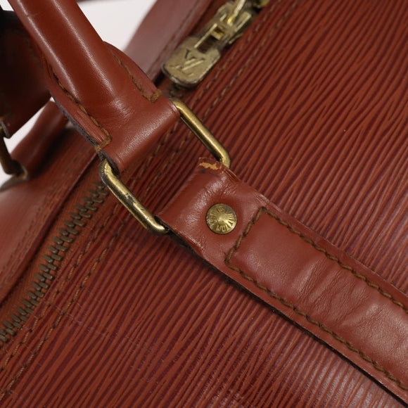 LOUIS VUITTON Epi Keepall 50 Boston Bag Brown M42968 LV Auth bs29308