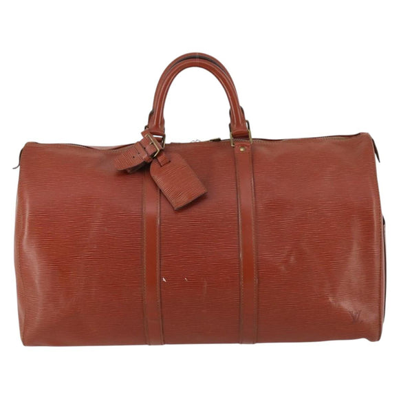 LOUIS VUITTON Epi Keepall 50 Boston Bag Brown M42968 LV Auth bs29308