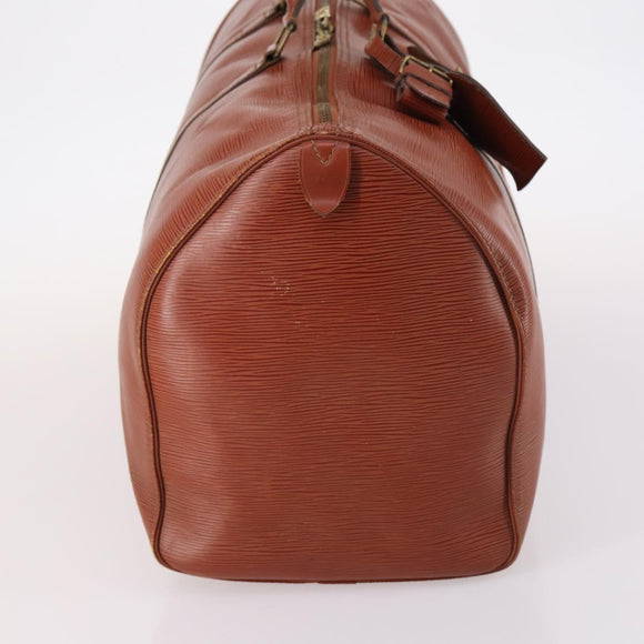 LOUIS VUITTON Epi Keepall 50 Boston Bag Brown M42968 LV Auth bs29308