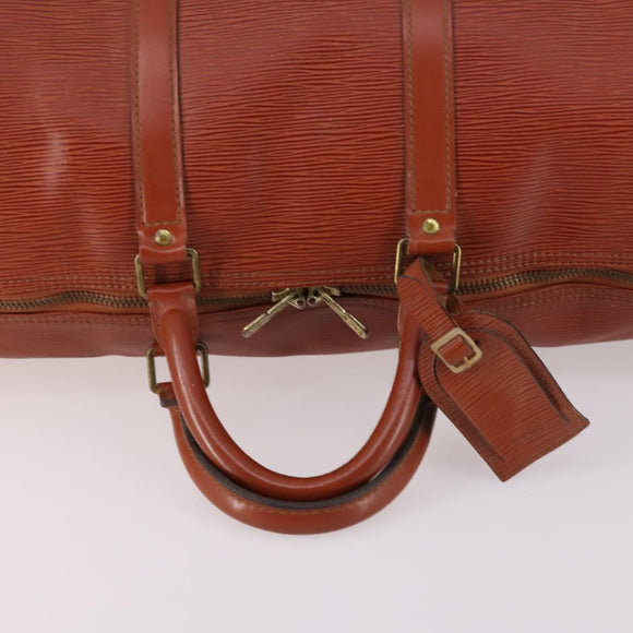 LOUIS VUITTON Epi Keepall 50 Boston Bag Brown M42968 LV Auth bs29308