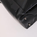 Christian Dior Maris Pearl Hand Bag Patent leather Black Silver Auth bs29312-11