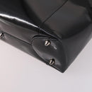 Christian Dior Maris Pearl Hand Bag Patent leather Black Silver Auth bs29312-12