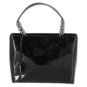 Christian Dior Maris Pearl Hand Bag Patent leather Black Silver Auth bs29312 - 0