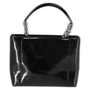 Christian Dior Maris Pearl Hand Bag Patent leather Black Silver Auth bs29312-3